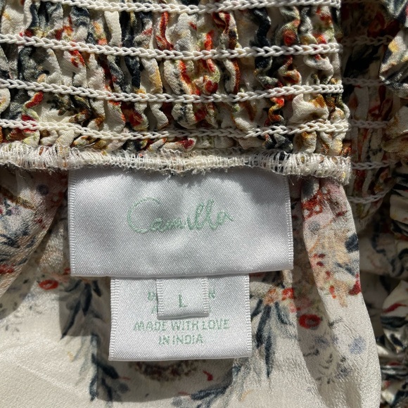 camilla silk Floral Off-Shoulder Dress Olympe Ode - Picture 14 of 15